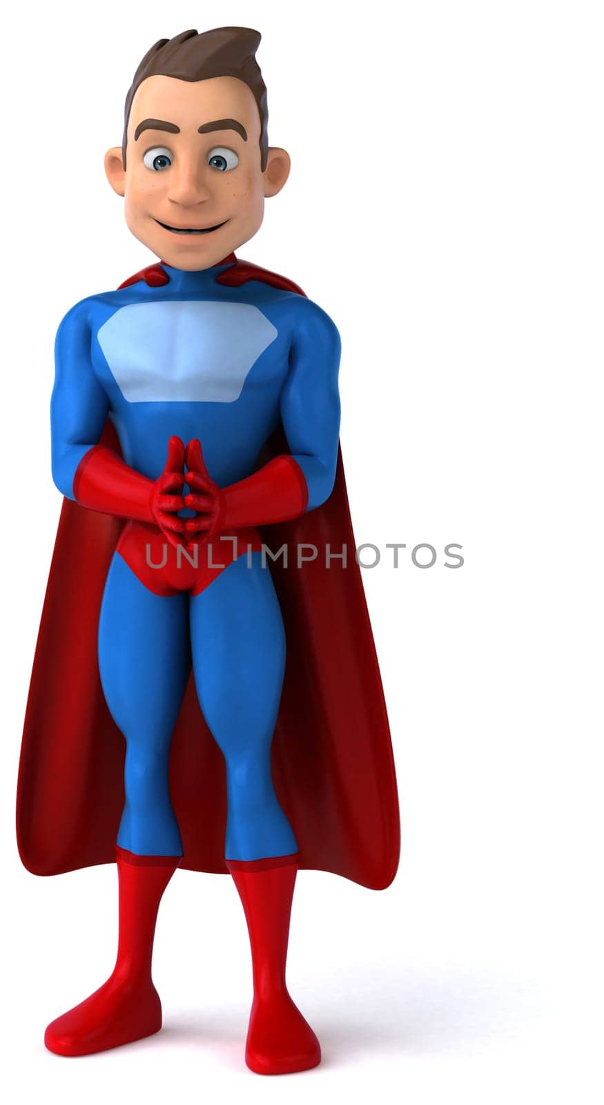 Fun 3D illustration of a cartoon character sommelier