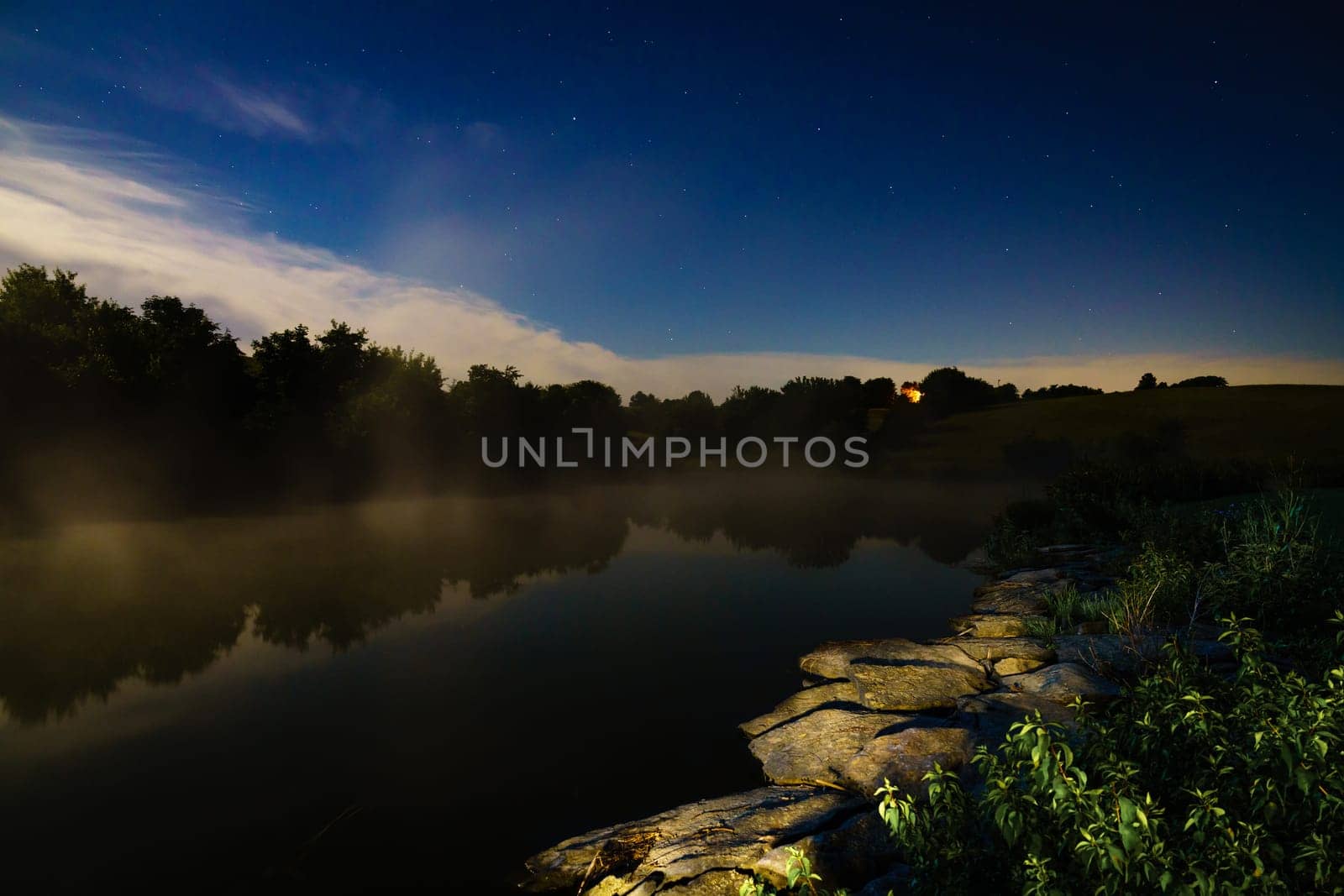 Quiet night by a small lake near Georgetown in Central Kentucky