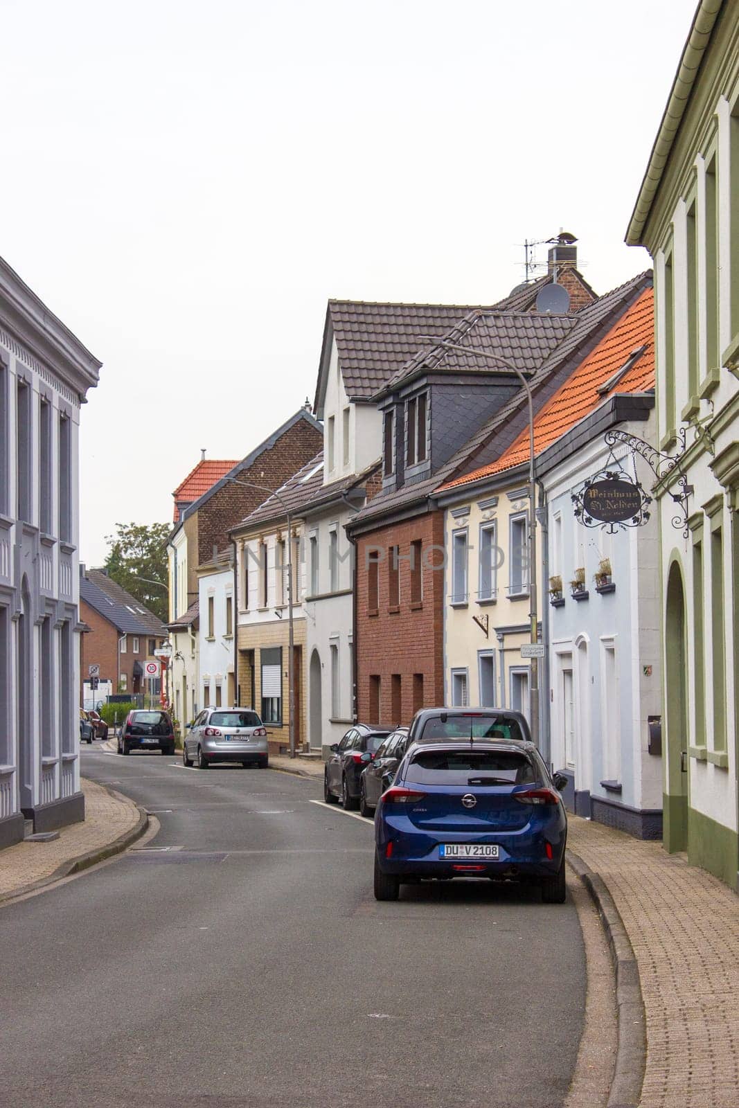 ISSUM GERMANY - JULY 24 2021: narrow street in Issuml, North Rhine Westphalia, Germany