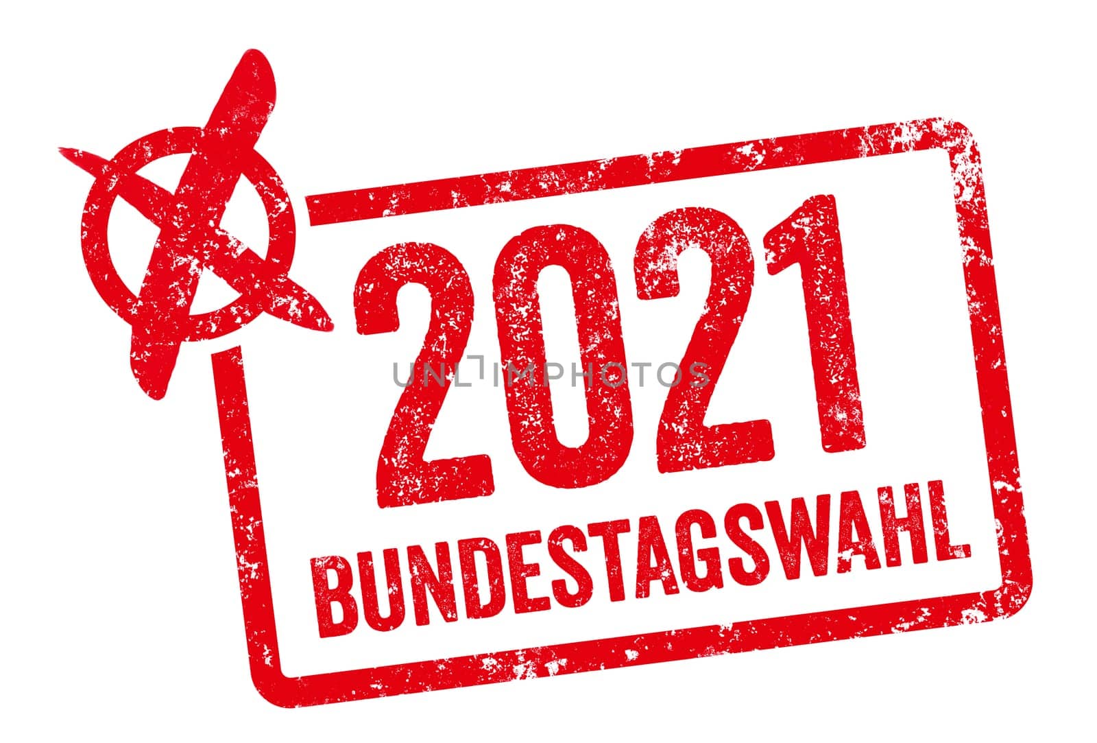 Red Stamp - Parliamentary election 2021 in german - Bundestagswahl 2021