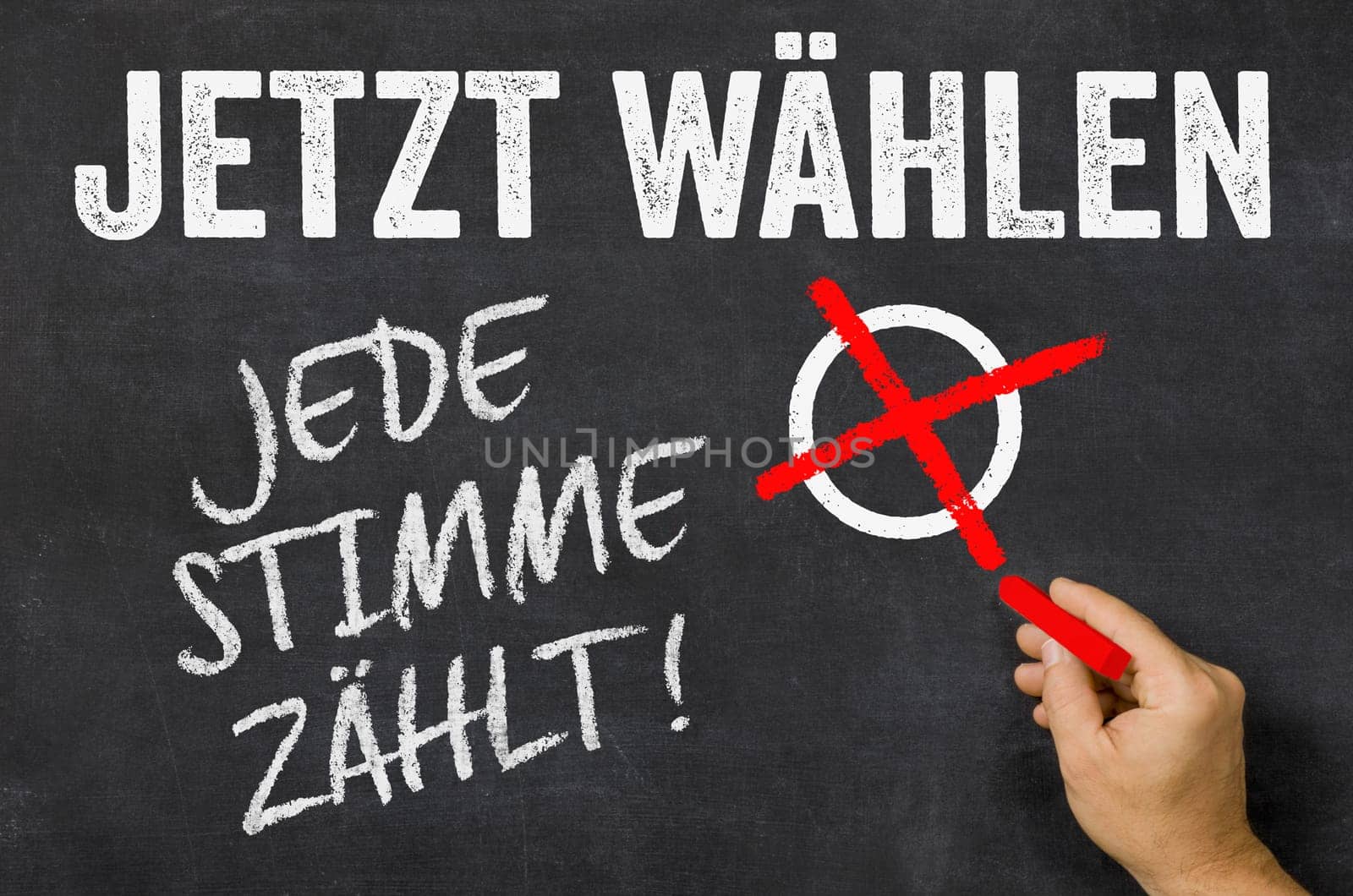 Vote now Every vote counts in german- Jede Stimme zählt