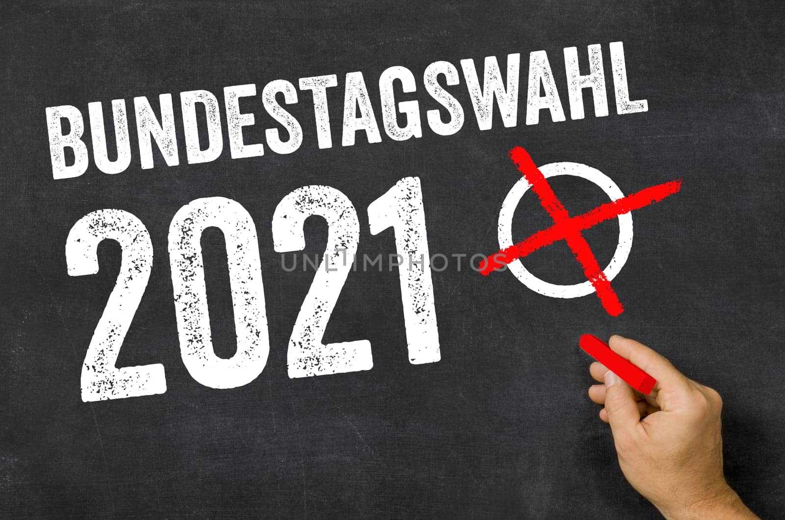 Text on a blackboard - Parliamentary election 2021 in german - Bundestagswahl 2021