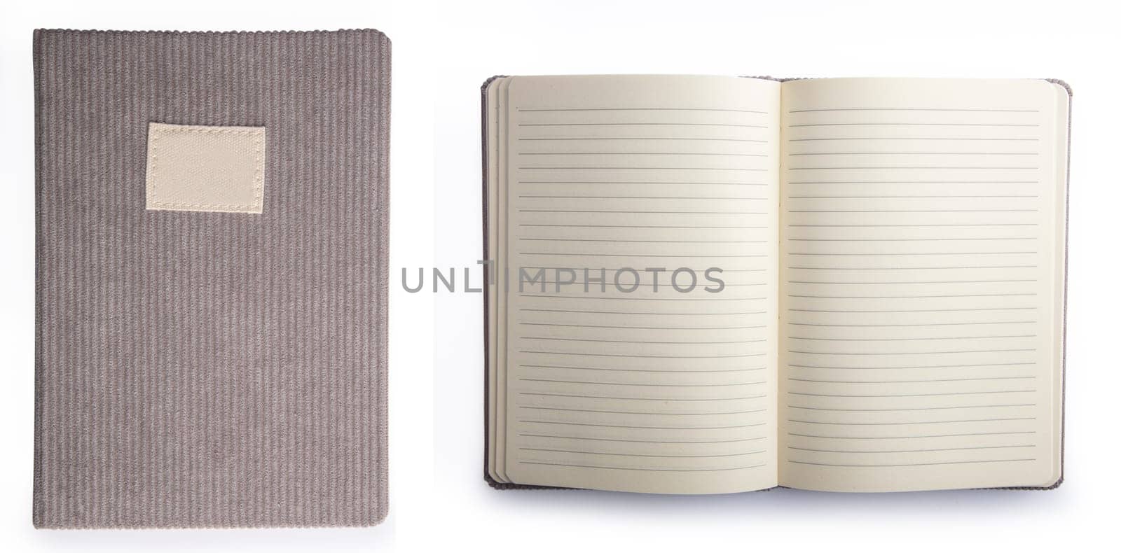 Collage from book with lines isolated on white background