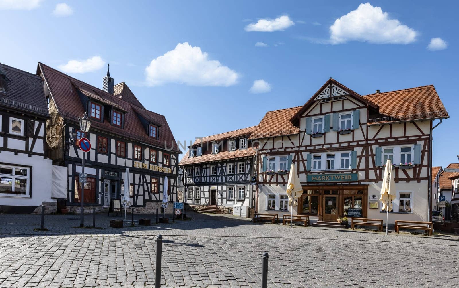 Marketplace in Oberursel Hesse on a sunny afternoon