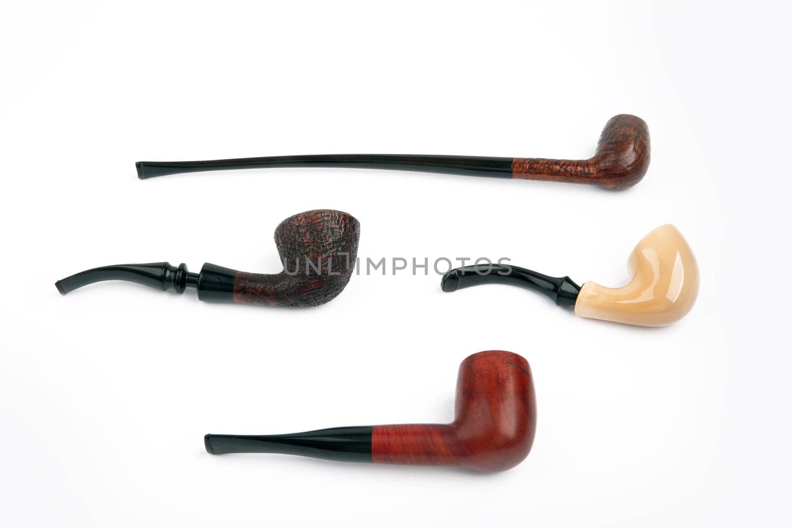 Tobacco Pipe Collection isolated over white background