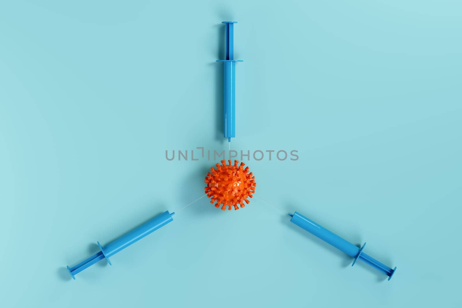 3D rendering of the third covid-19 booster vaccination. High quality 3d illustration