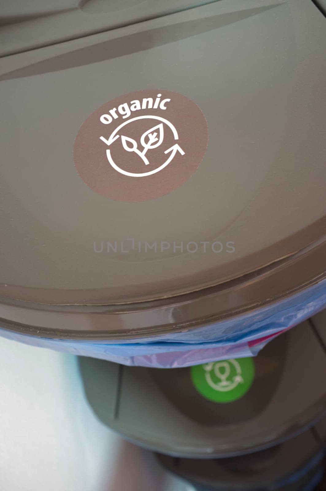 Waste stackable bin for organic. Separating household waste concept