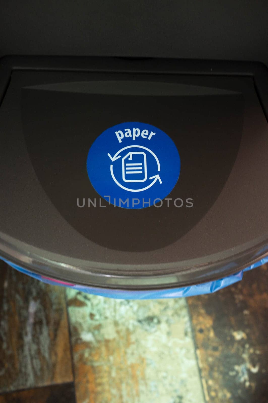 Waste stackable bin of paper. Separating household waste concept