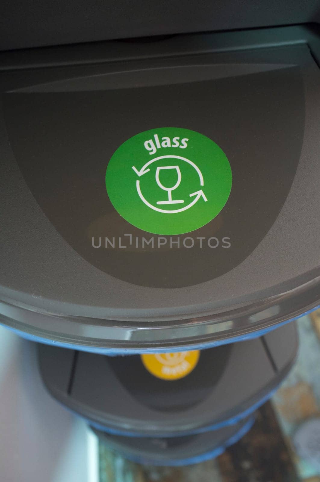 Waste stackable bin for glass. Separating household waste concept