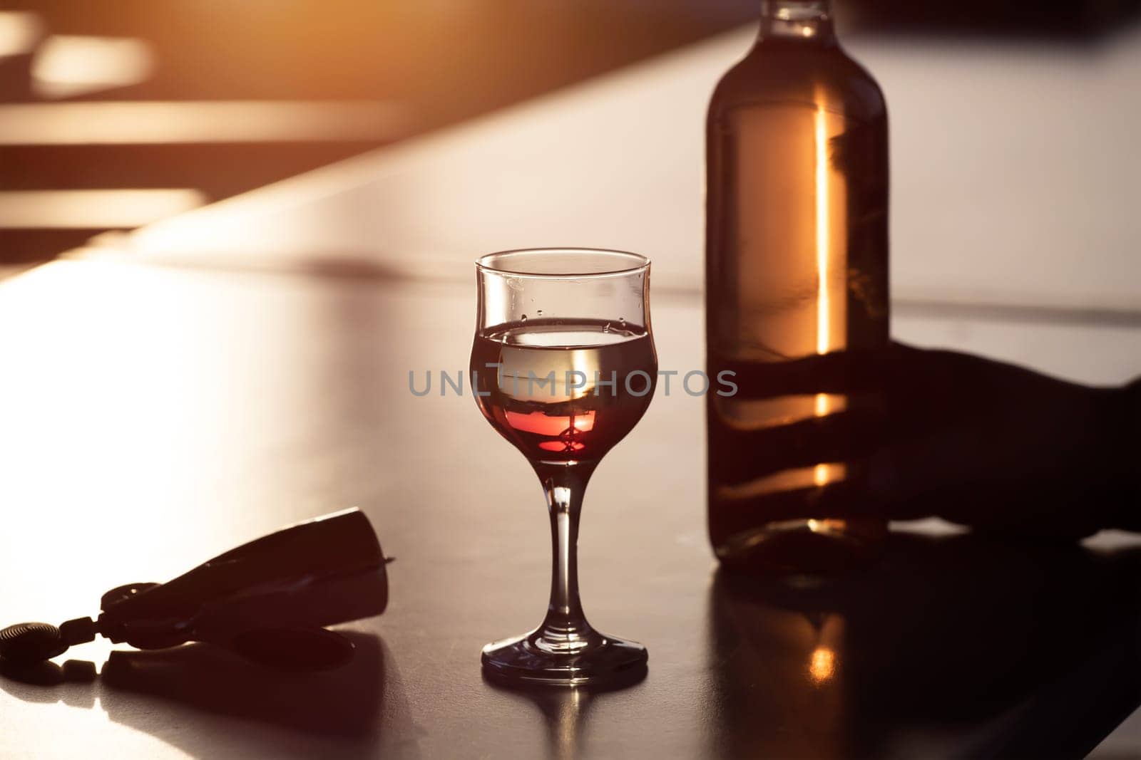 Wine tasting experience at the wine bar: red wine on the table.