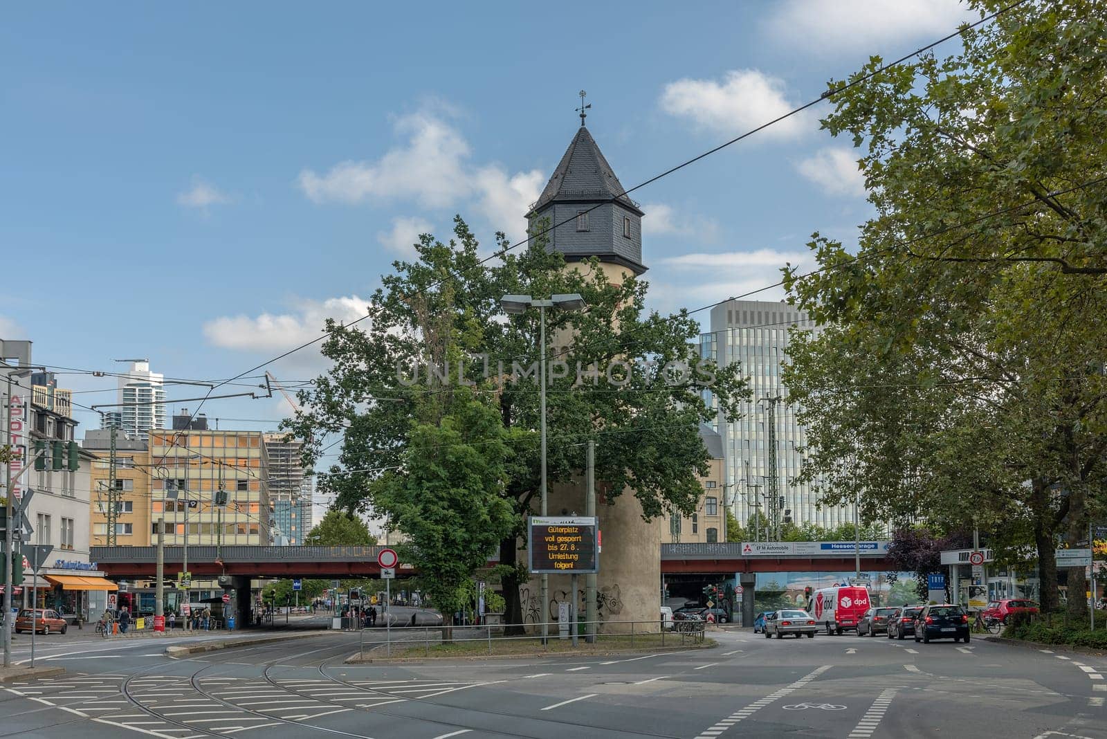 Viewpoint Gallustower in the district of Gallus from Frankfurt, Germany