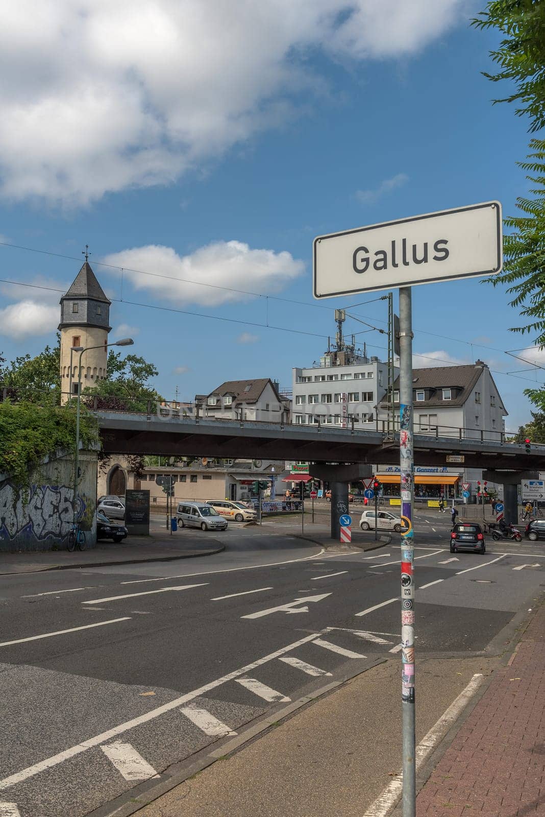 Viewpoint Gallustower in the district of Gallus from Frankfurt, Germany