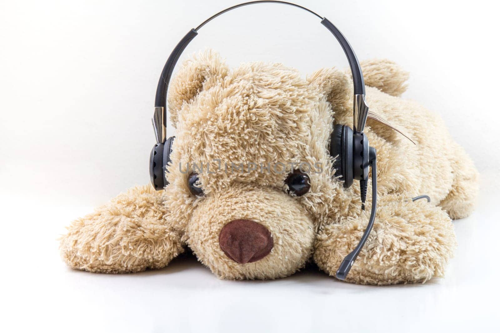 Teddy bear with headset