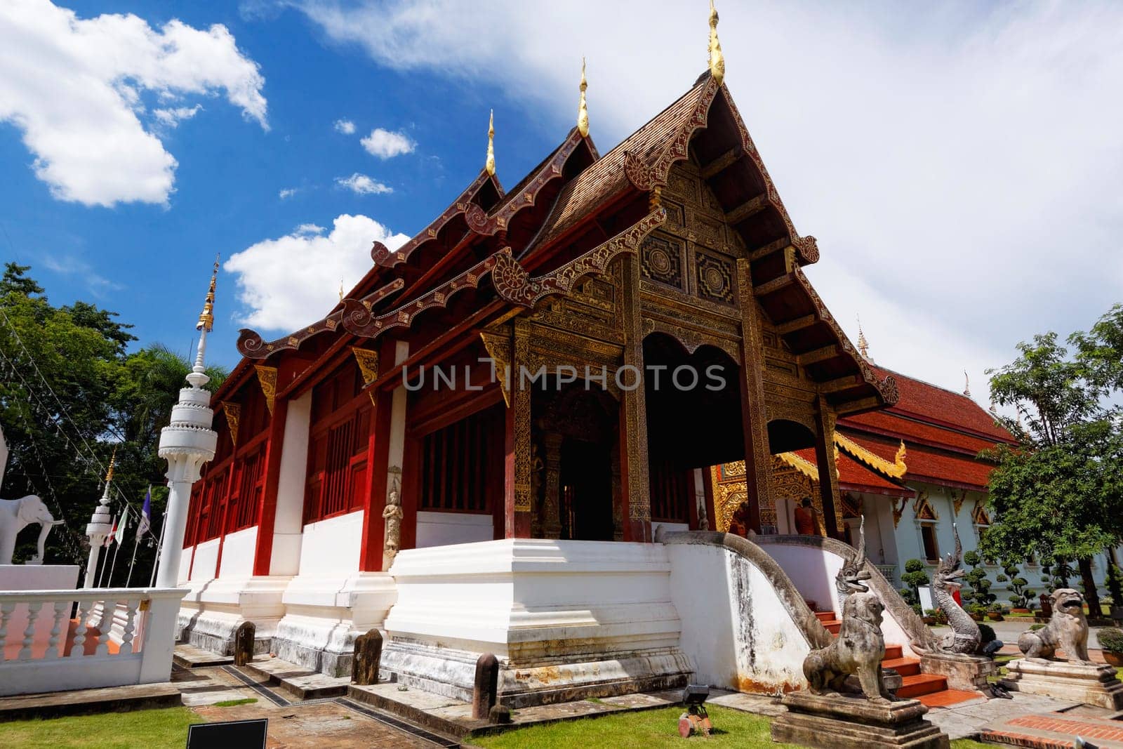 Old wooden church of Wat Lok Molee Chiang mai Thailand