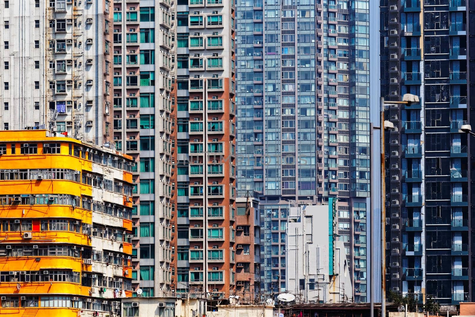 Old apartment buildings in hong kong