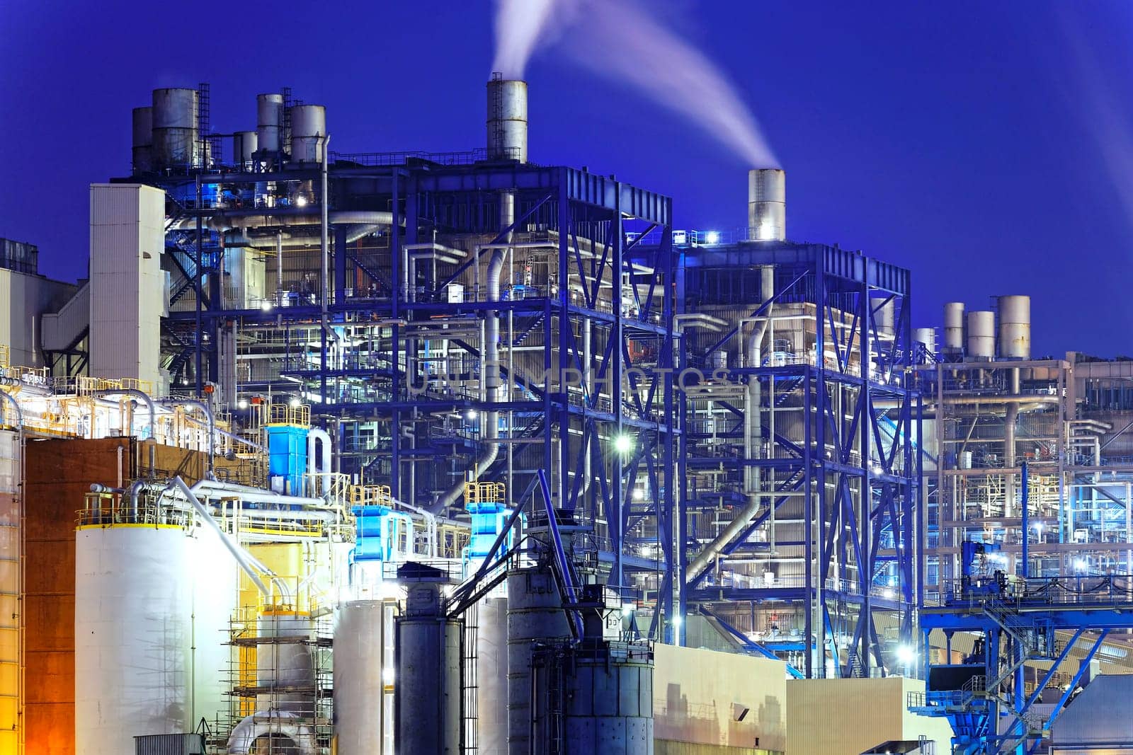 Power Station, oil and fuel tanks in hong kong at night