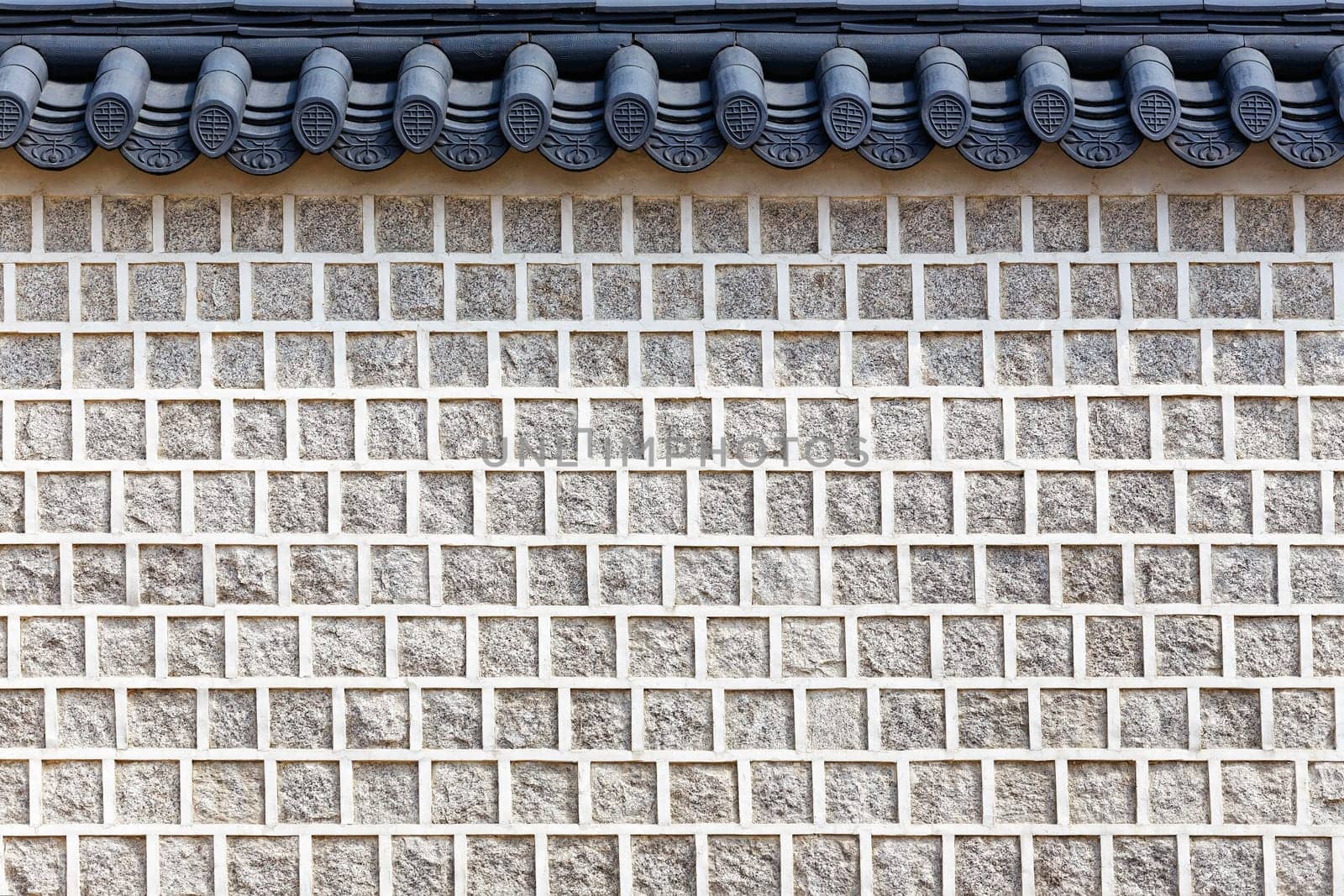 Chinese-style brick wall close up