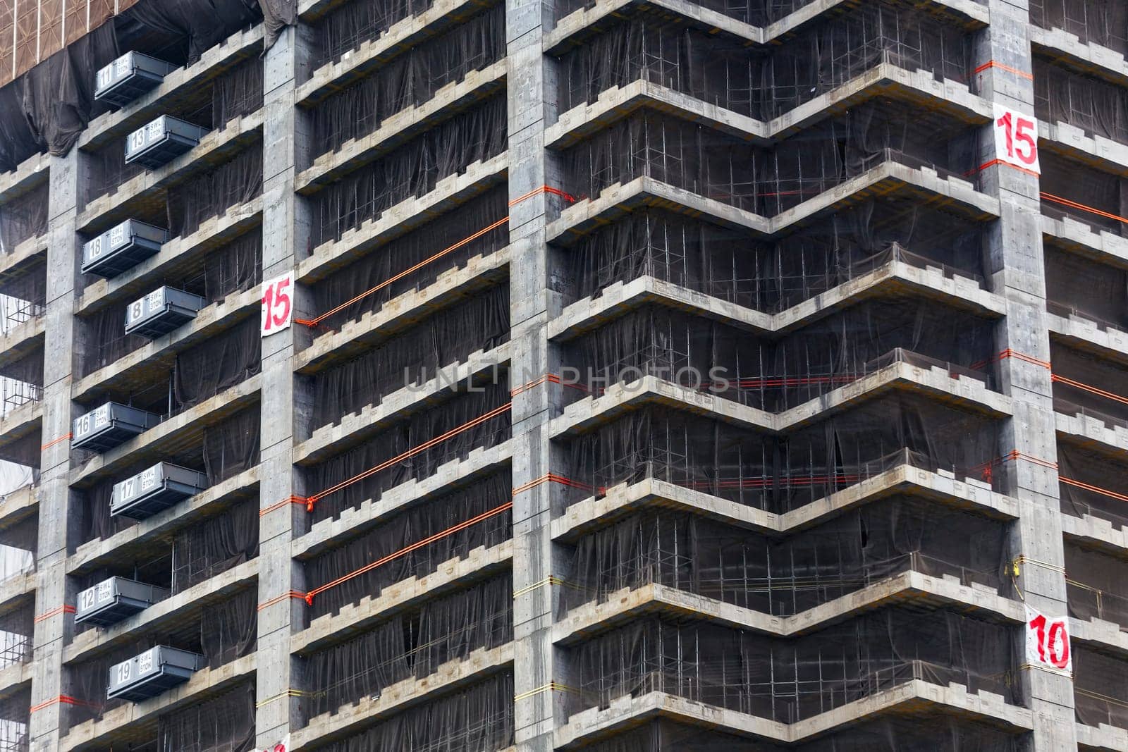 Crane and building construction site, hong kong