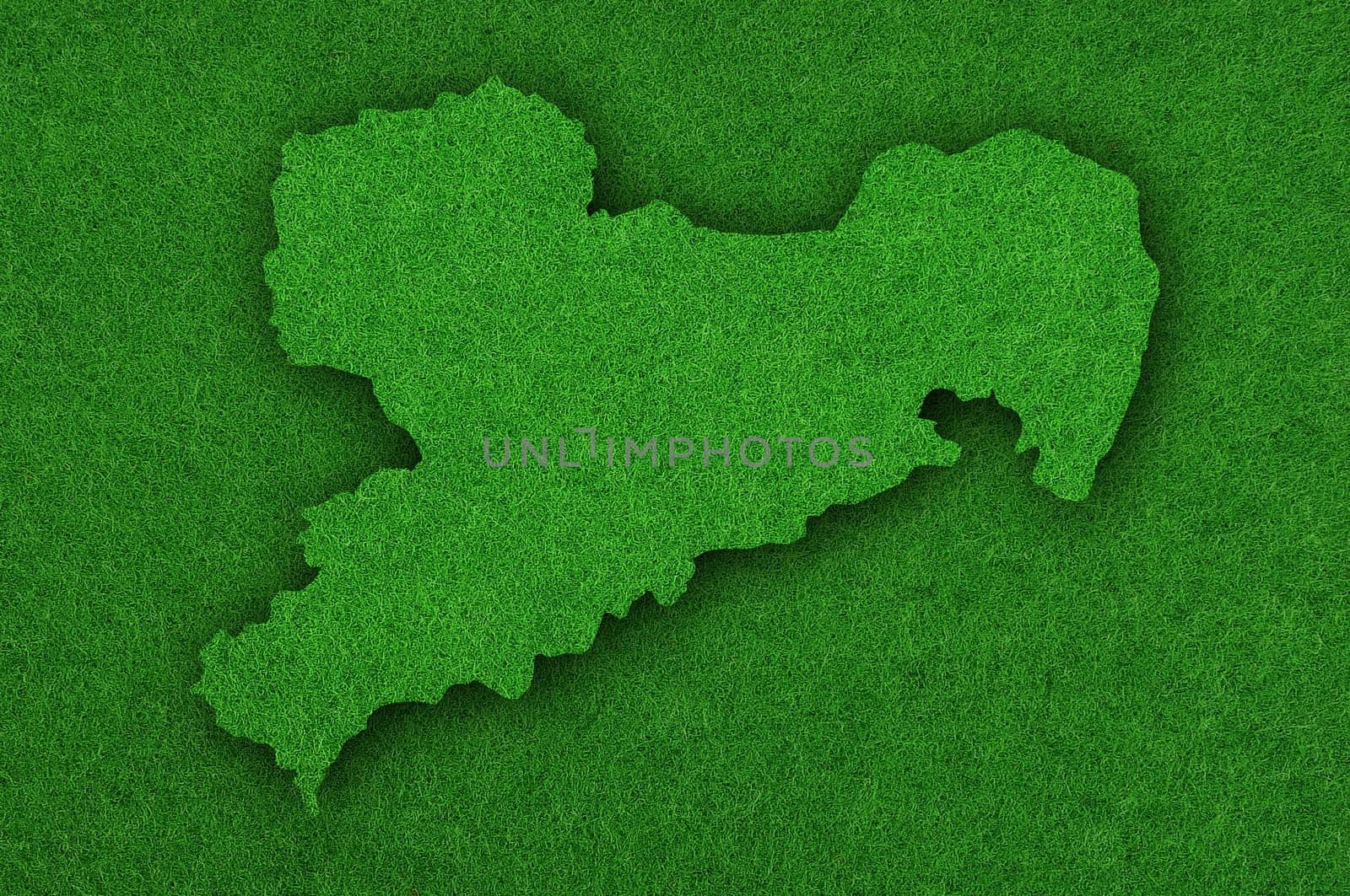 Map of Saxony on green felt