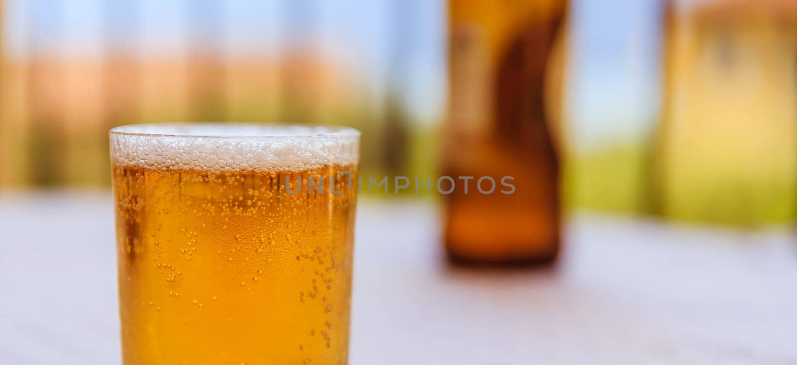Enjoying a glass of beer in the holidays, Italy
