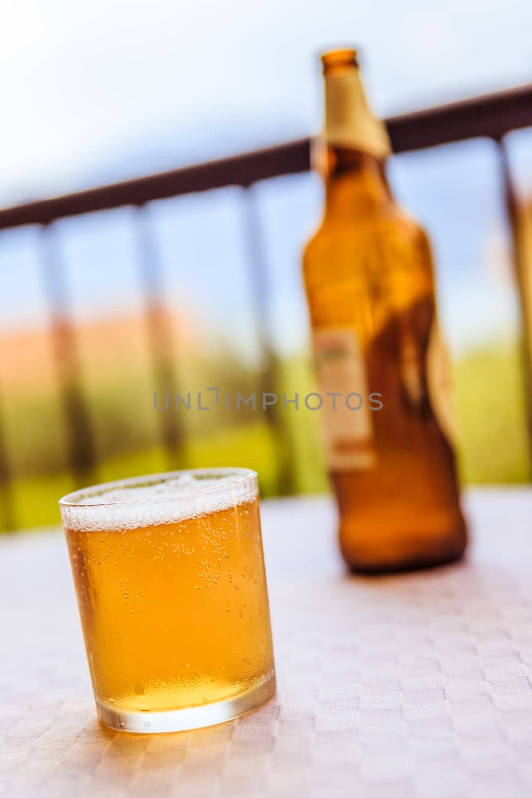 Enjoying a glass of beer in the holidays, Italy