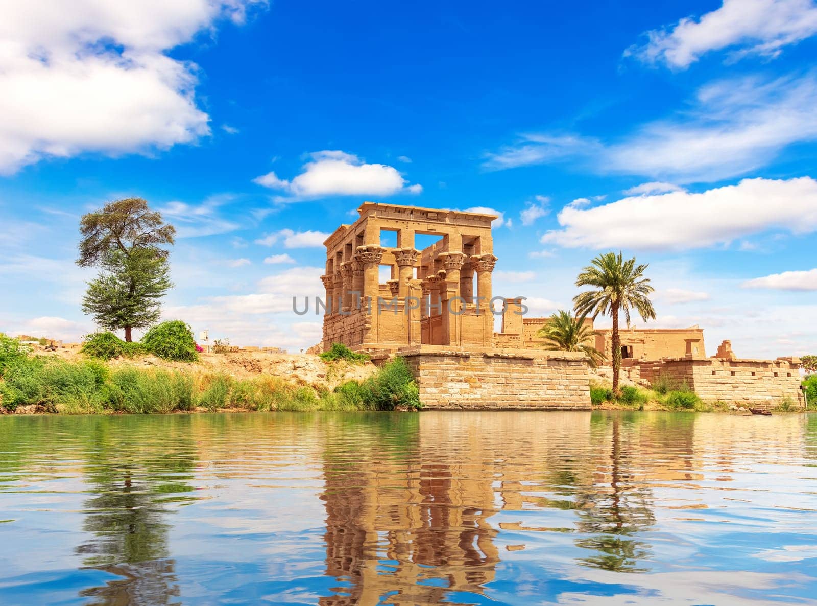 Trajan's Kiosk of the Philae Temple on Agilkia Island by the Nile, Aswan, Egypt.