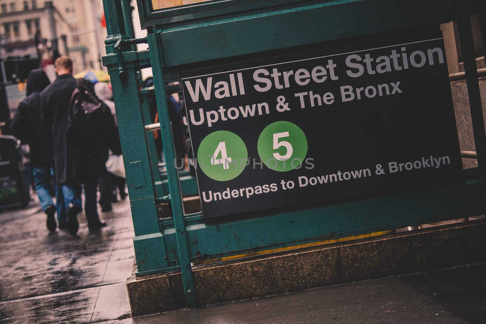 Wall street subway station in New York City, NY, USA.