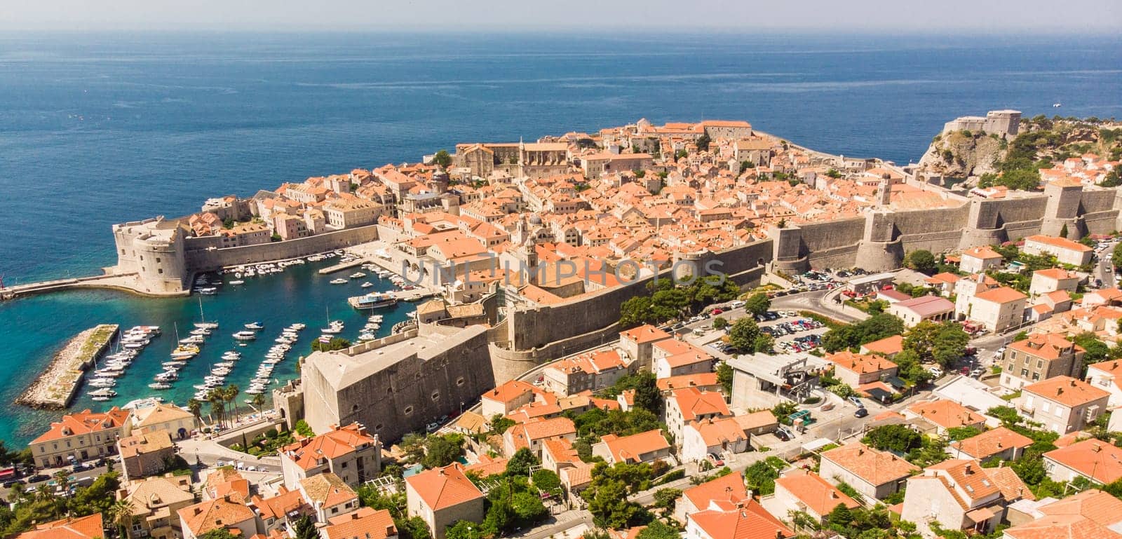 A panoramic view of the walled city, Dubrovnik Croatia