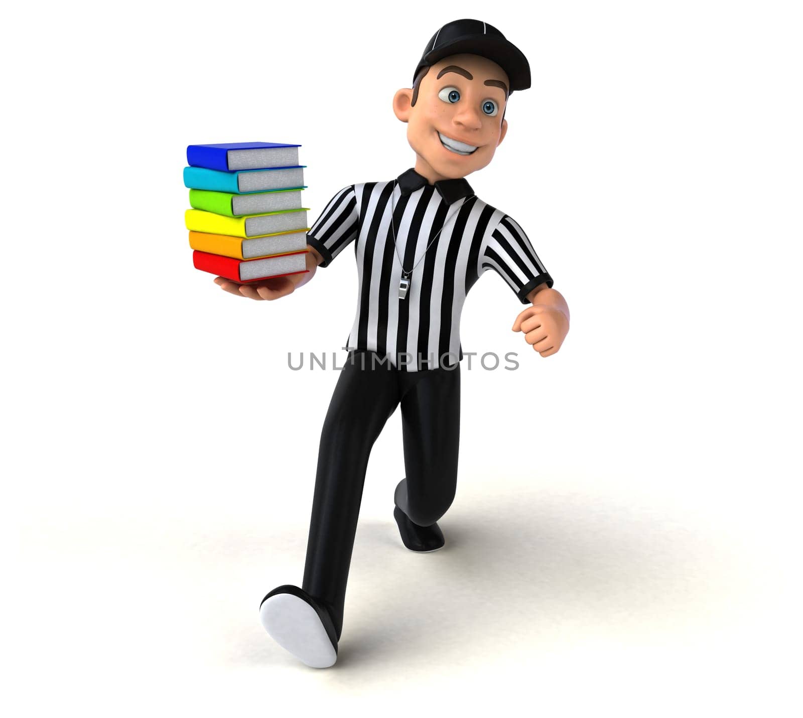 Fun 3D Illustration of an american Referee