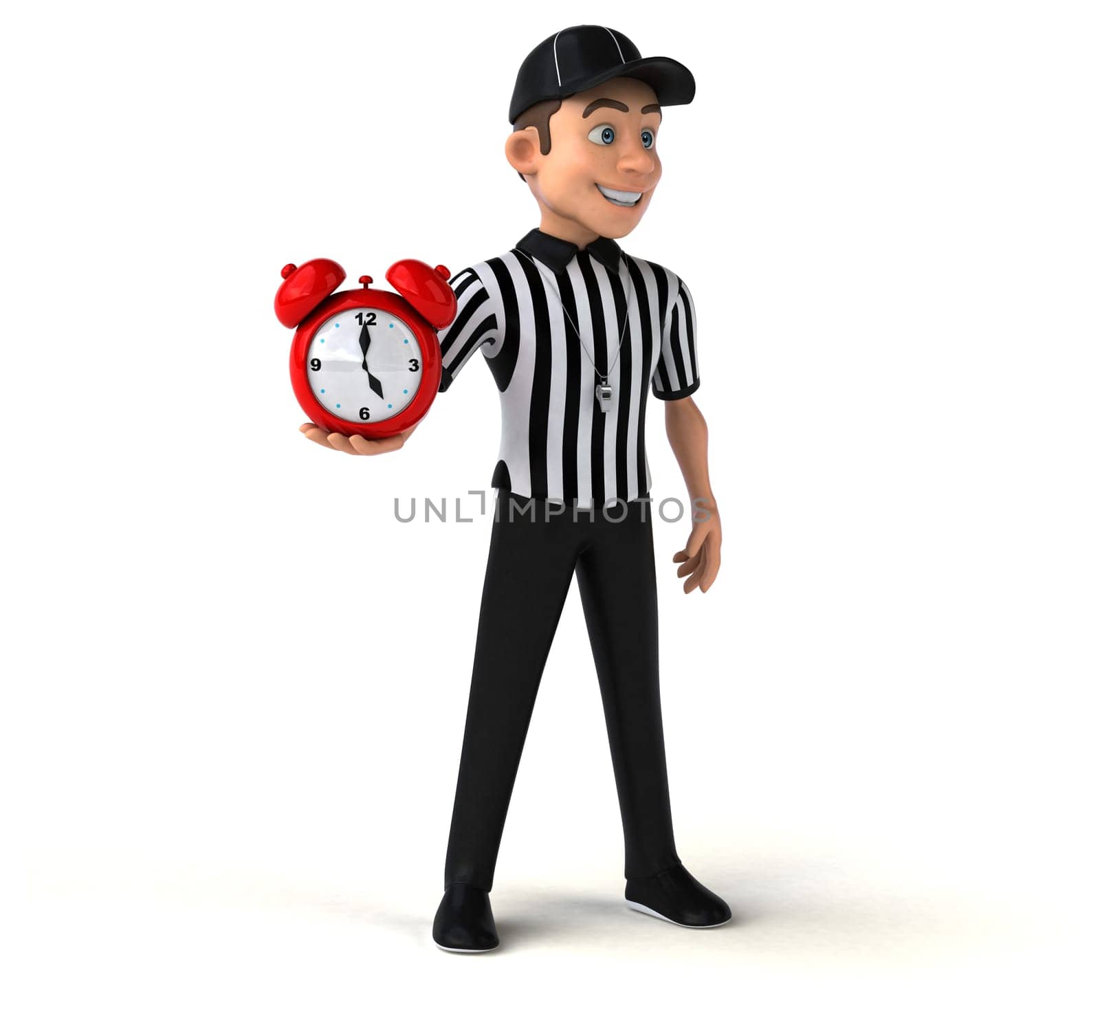 Fun 3D Illustration of an american Referee