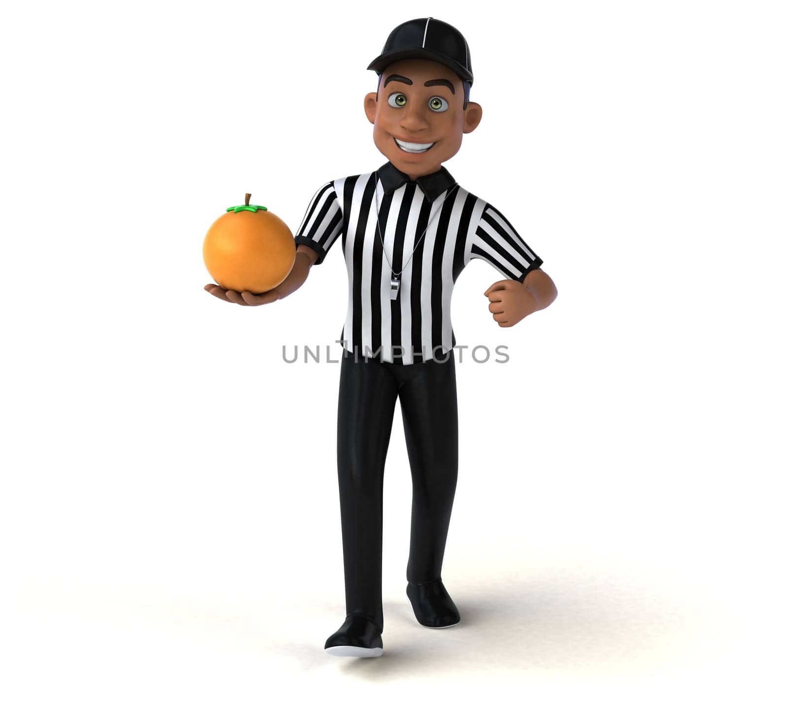Fun 3D Illustration of an american Referee
