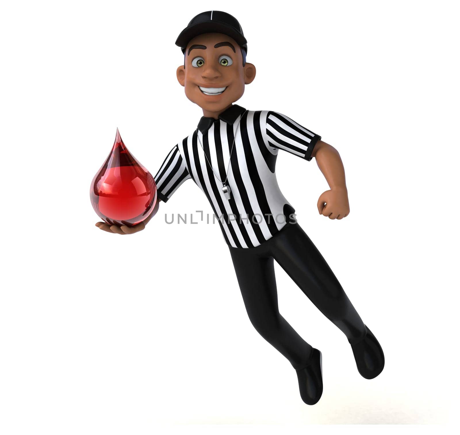 Fun 3D Illustration of an american Referee