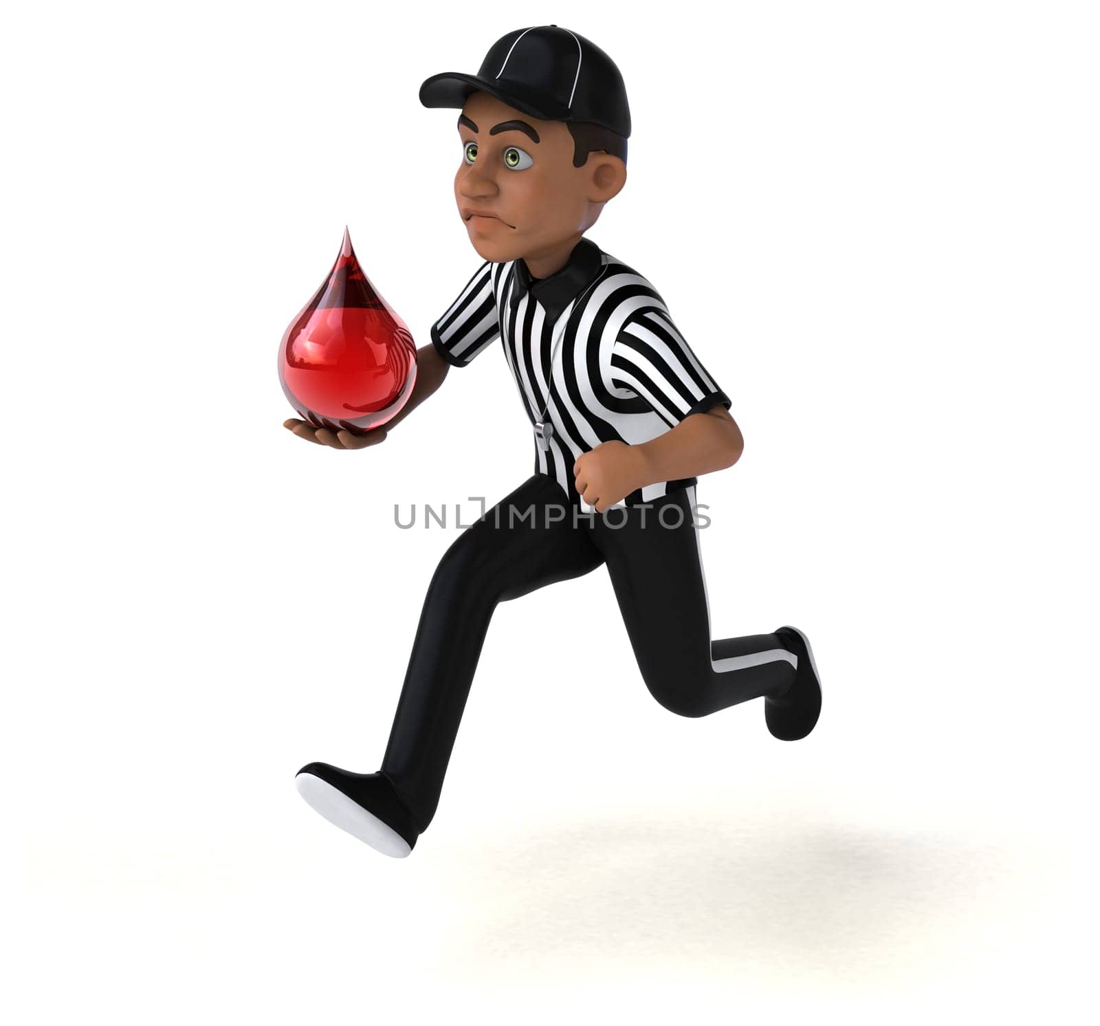 Fun 3D Illustration of an american Referee