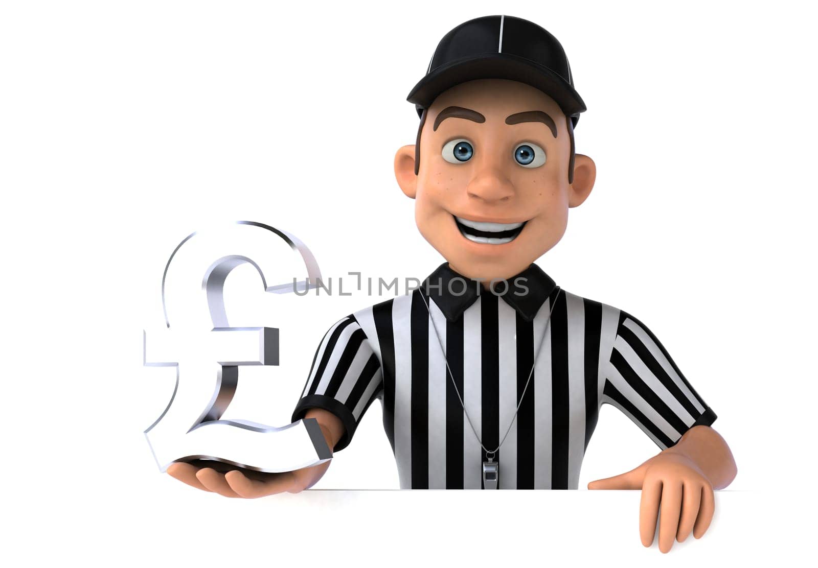 Fun 3D Illustration of an american Referee