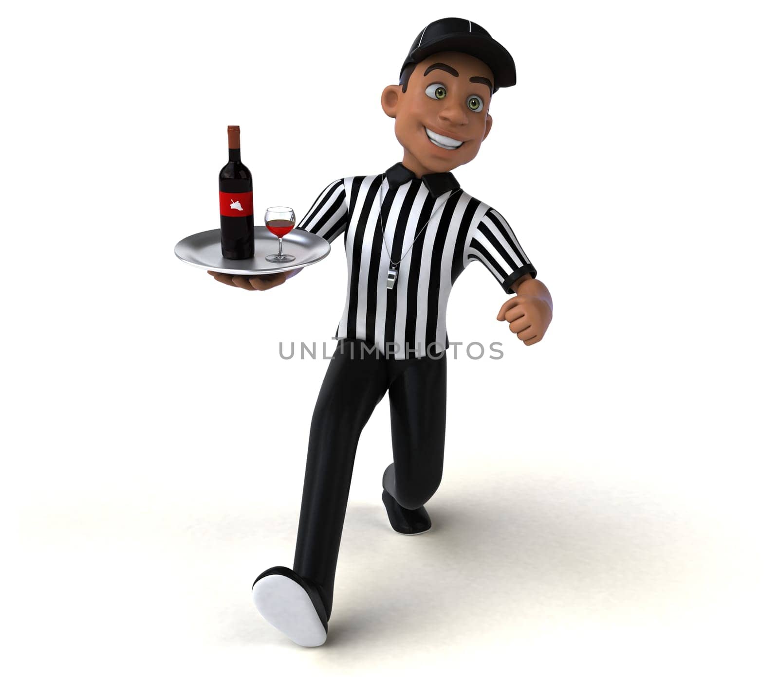 Fun 3D Illustration of an american Referee