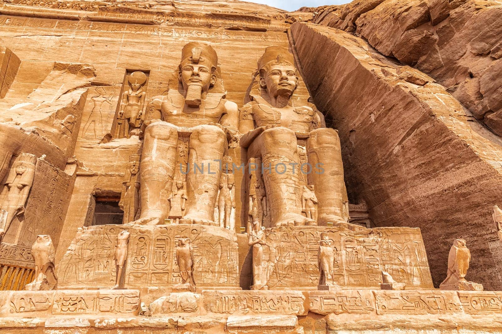 Abu Simbel, statues at the temple of Rameses II, Egypt.