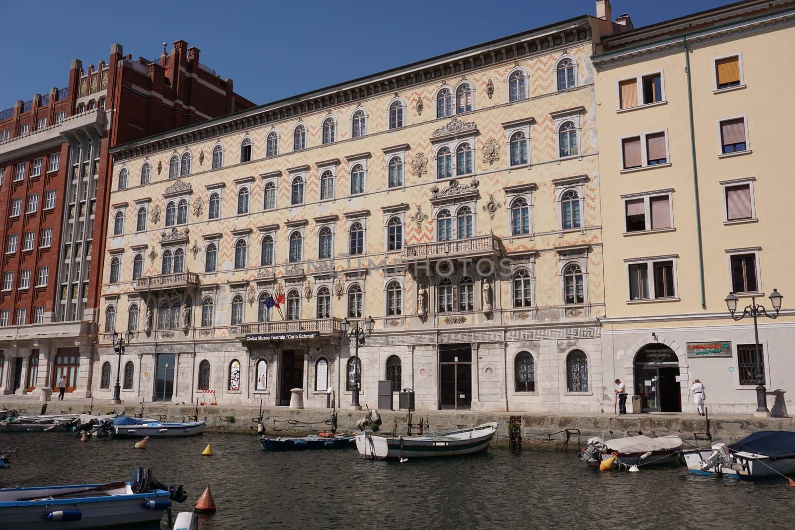 View on a beautiful building on the Grand Canal of Triest, Italy 2020