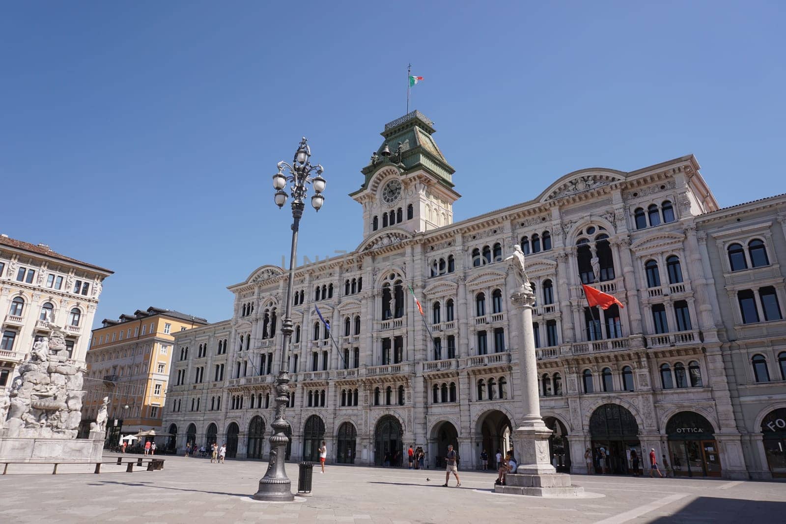 Old town hall of Triest on it's main square, Italy 2020