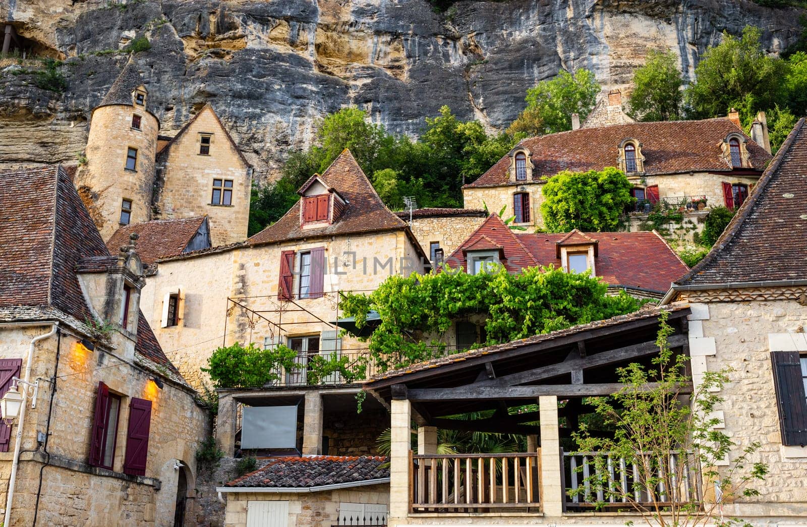 La Roque-Gageac old village in France from Dordogne river, Nouvelle-Aquitaine, France