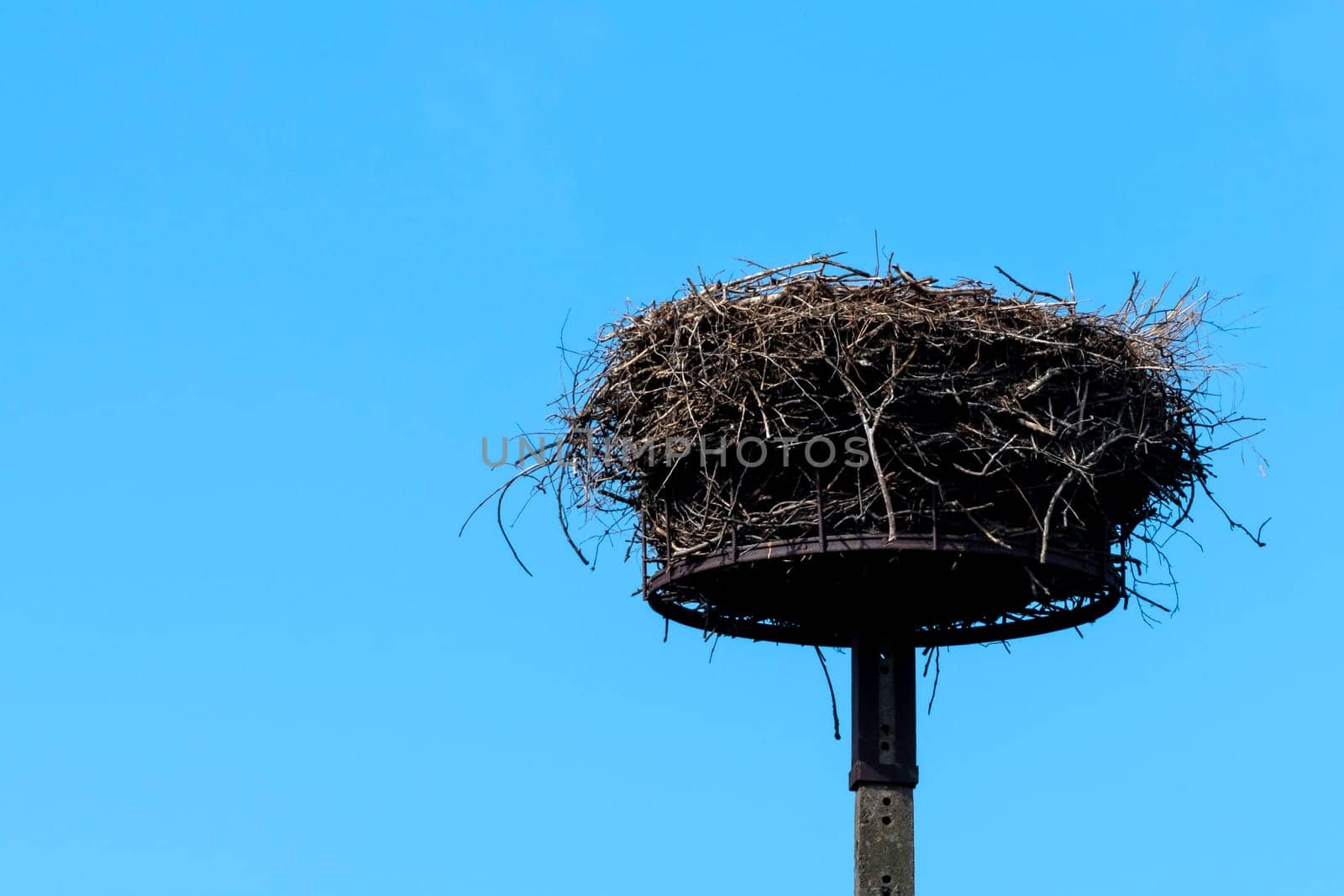 A man-made stork nest platform - Choczewo, Pomerania, Poland