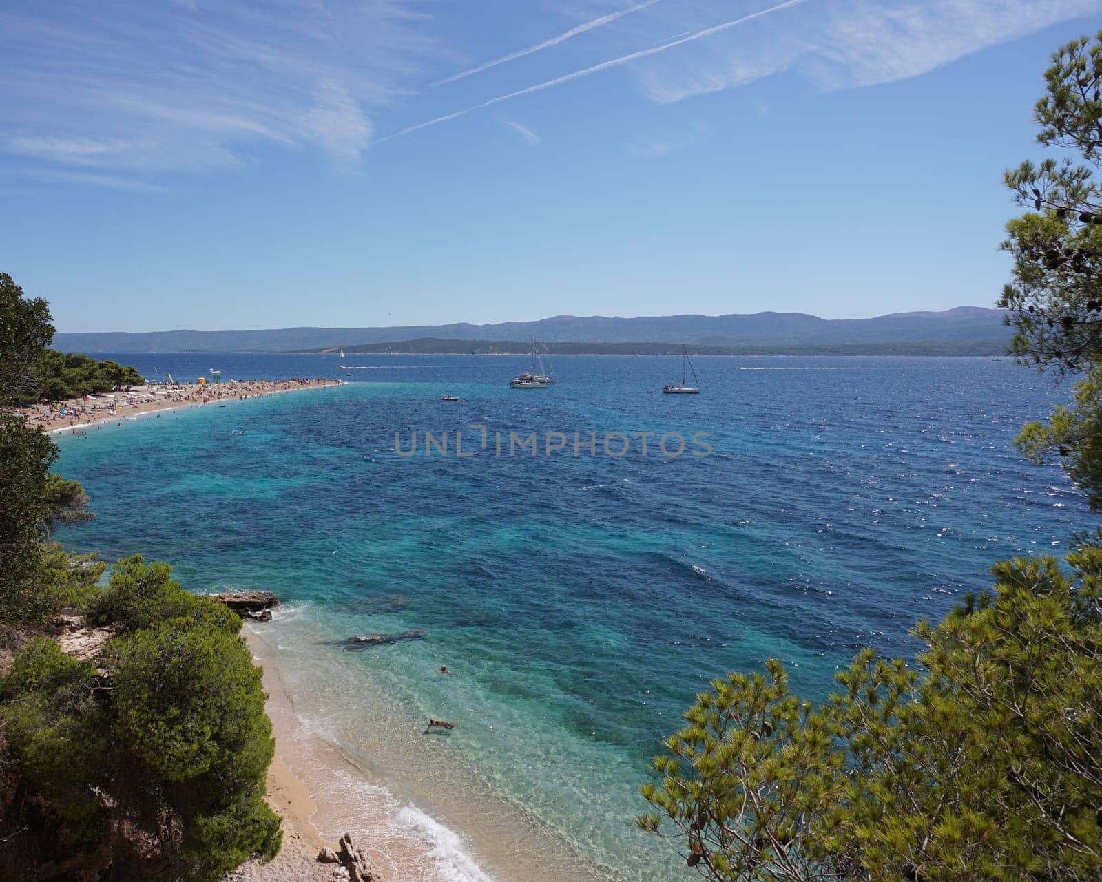 View on the Golden Horn Beach on the island of Brac, Croatia 2020