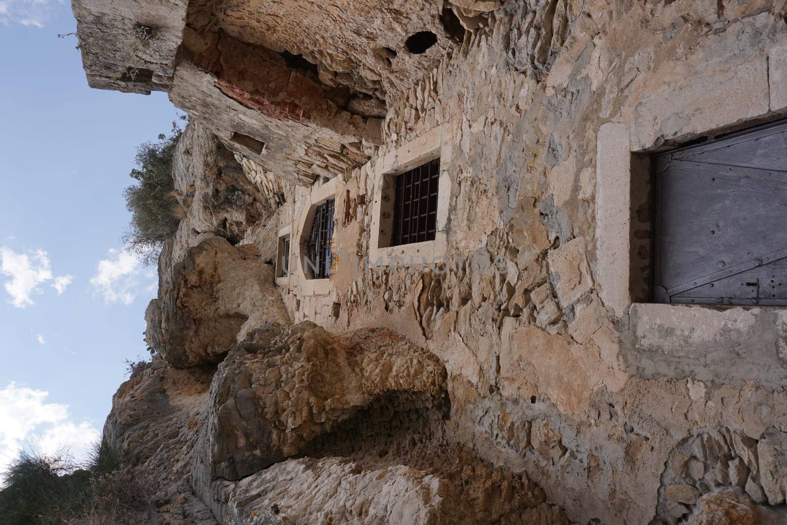 Close up on a hermitage cave in the surroundings of Split, Croatia 2020