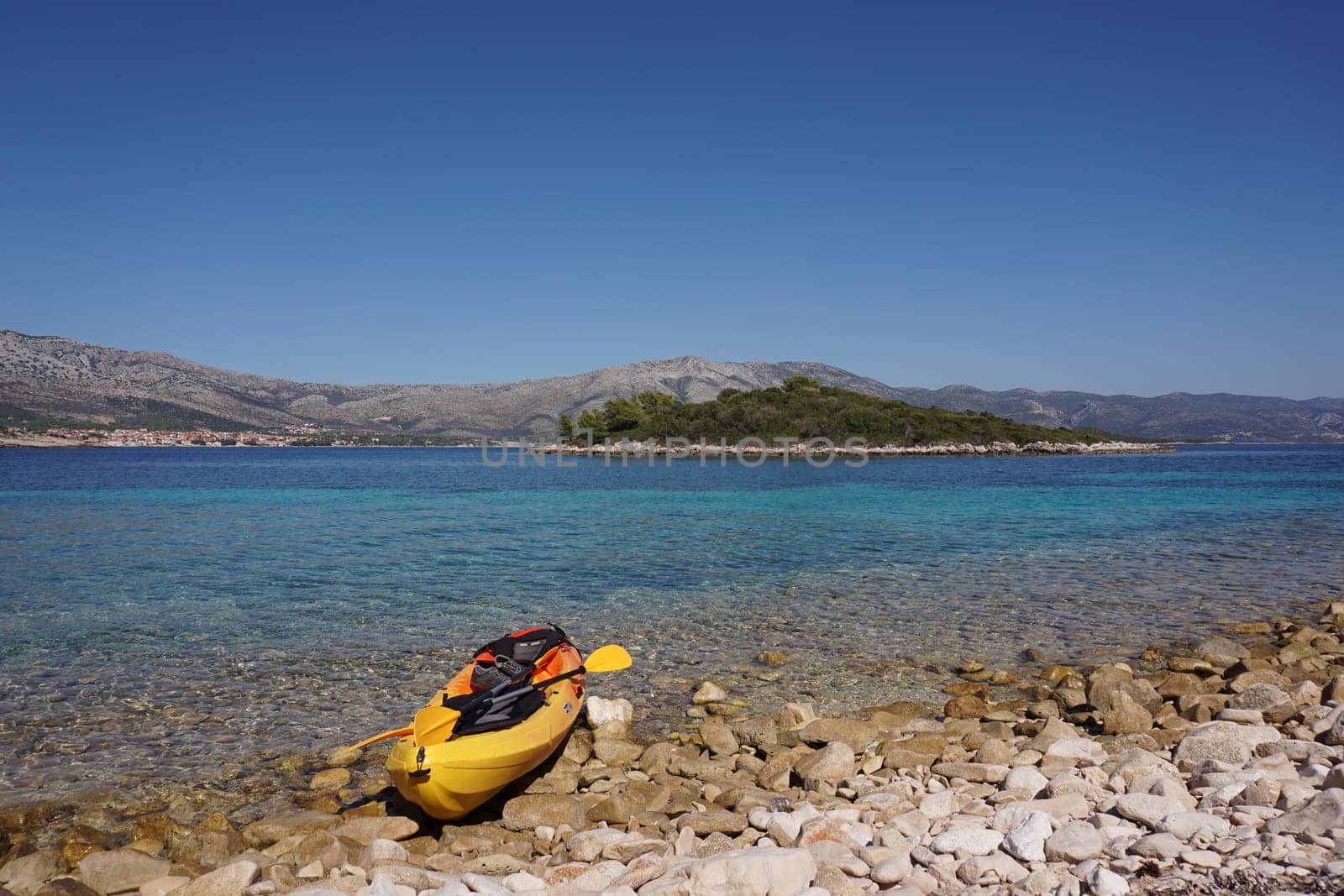 Exploring the smaller islands around korcula town with a kayak, Croatia 2020