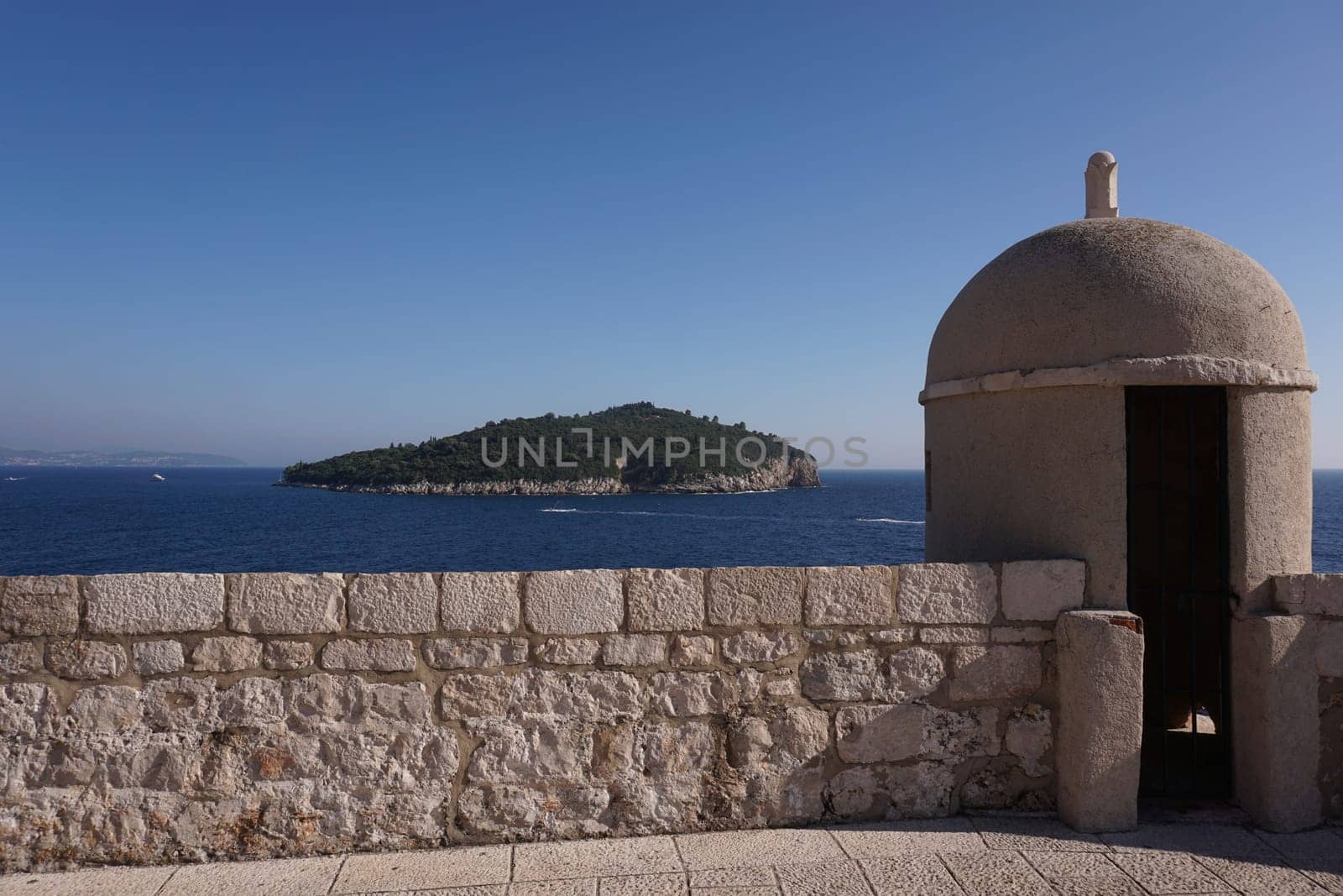 Small watchtower on Dubrovnik's famous City Walls, Croatia 2020