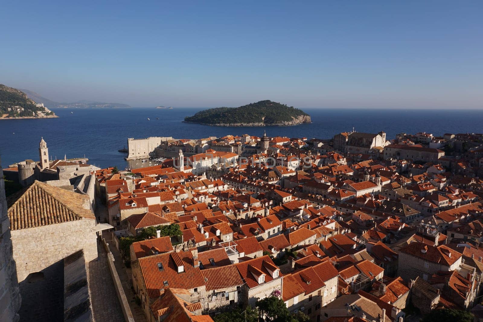 View from Dubrovnik's city walls onto the old town, Croatia 2020