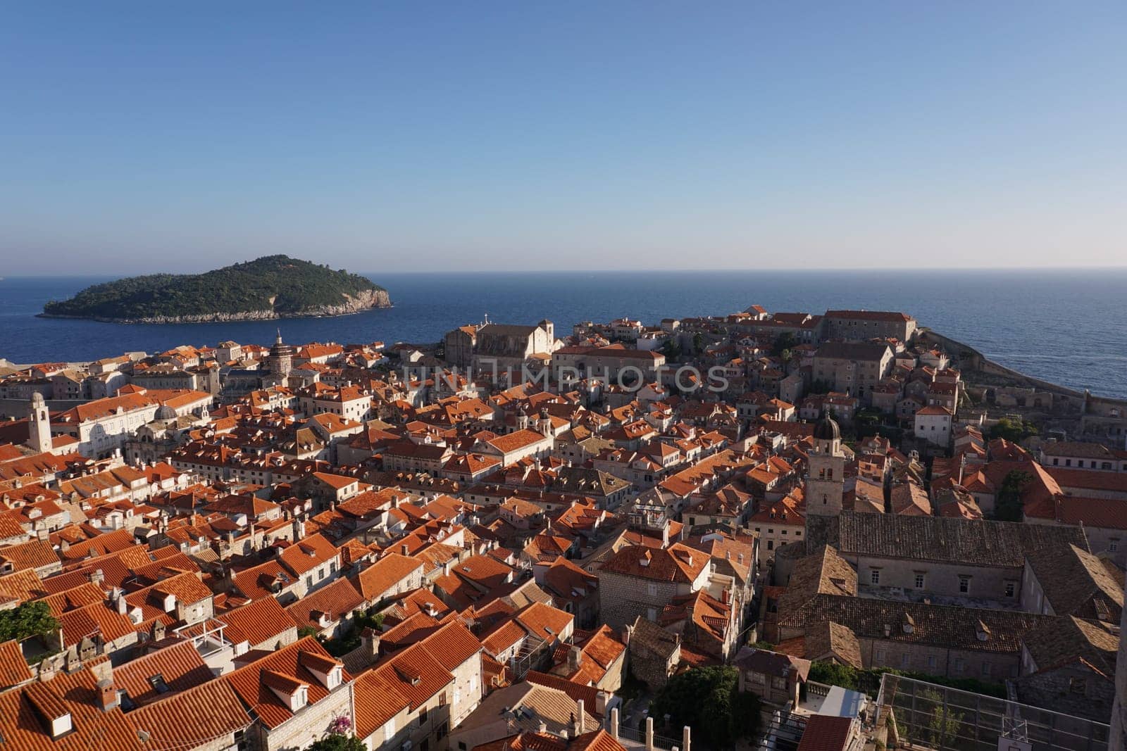 View from Dubrovnik's city walls onto the old town, Croatia 2020