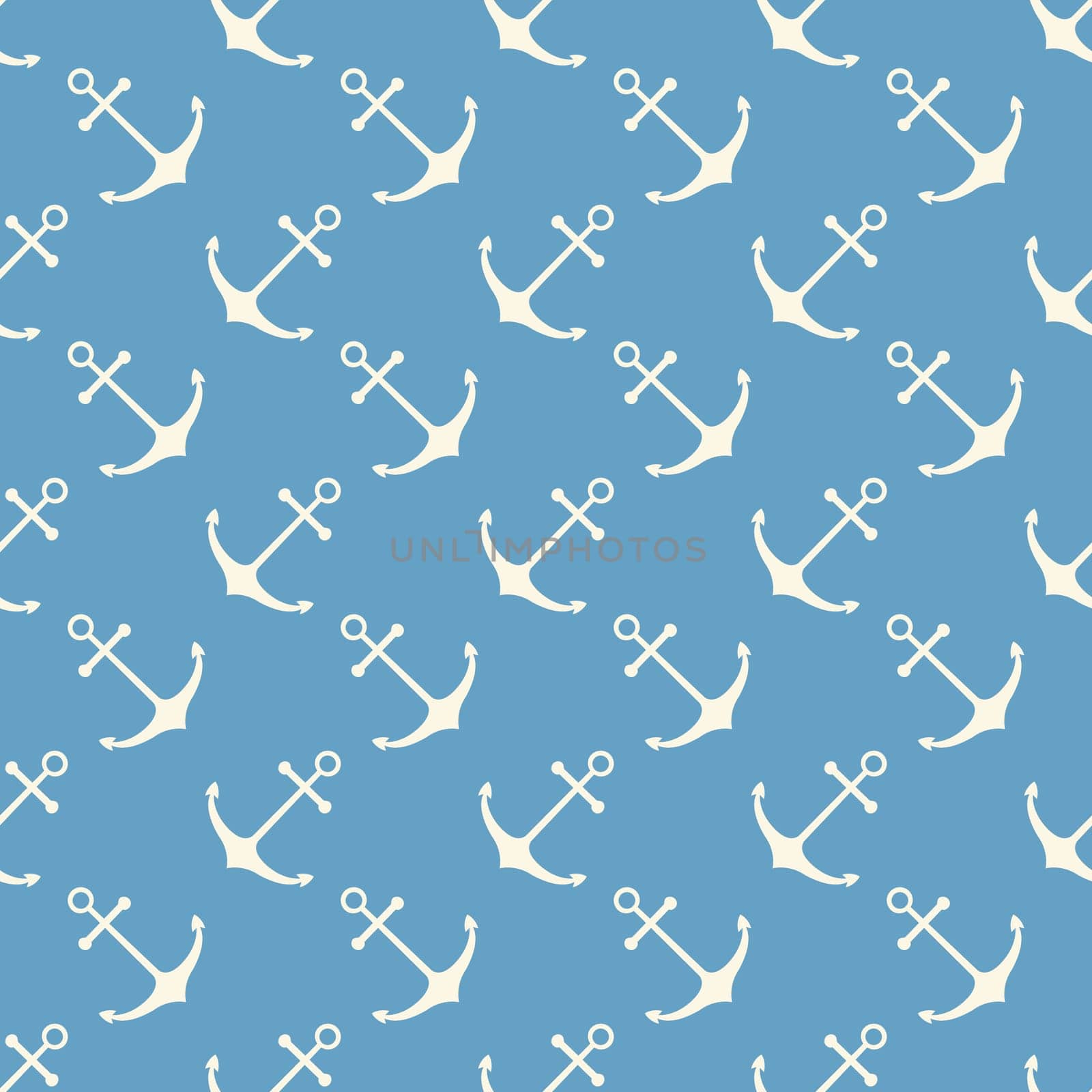 Nautical seamless pattern with ship anchors. Vector illustration