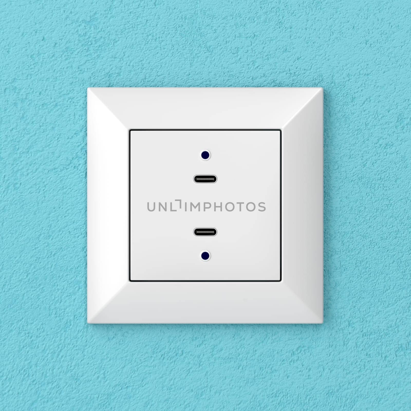 Wall socket with two USB-C charging ports