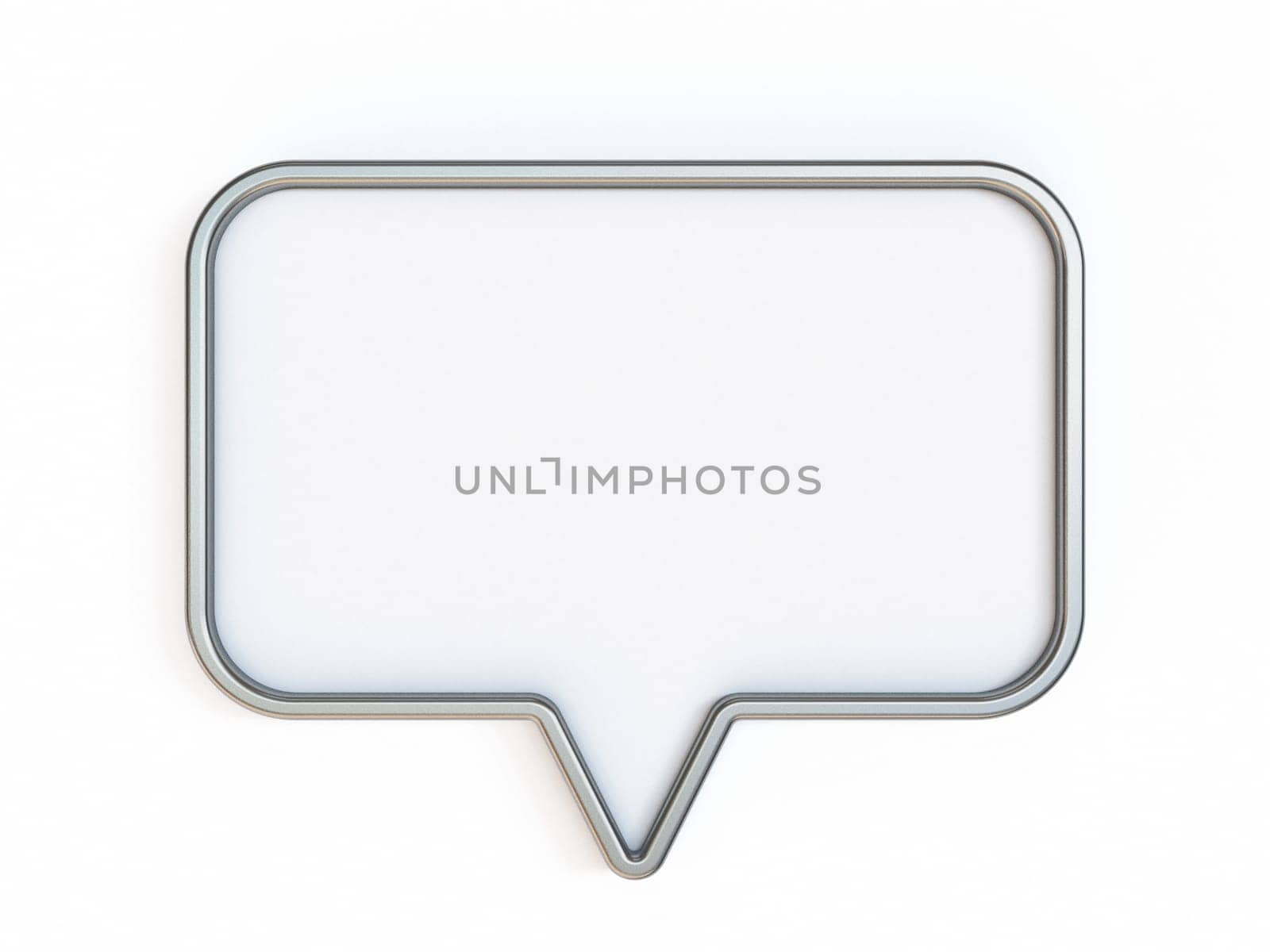 Blank rectangle signboard pin 3D rendering illustration isolated on white background
