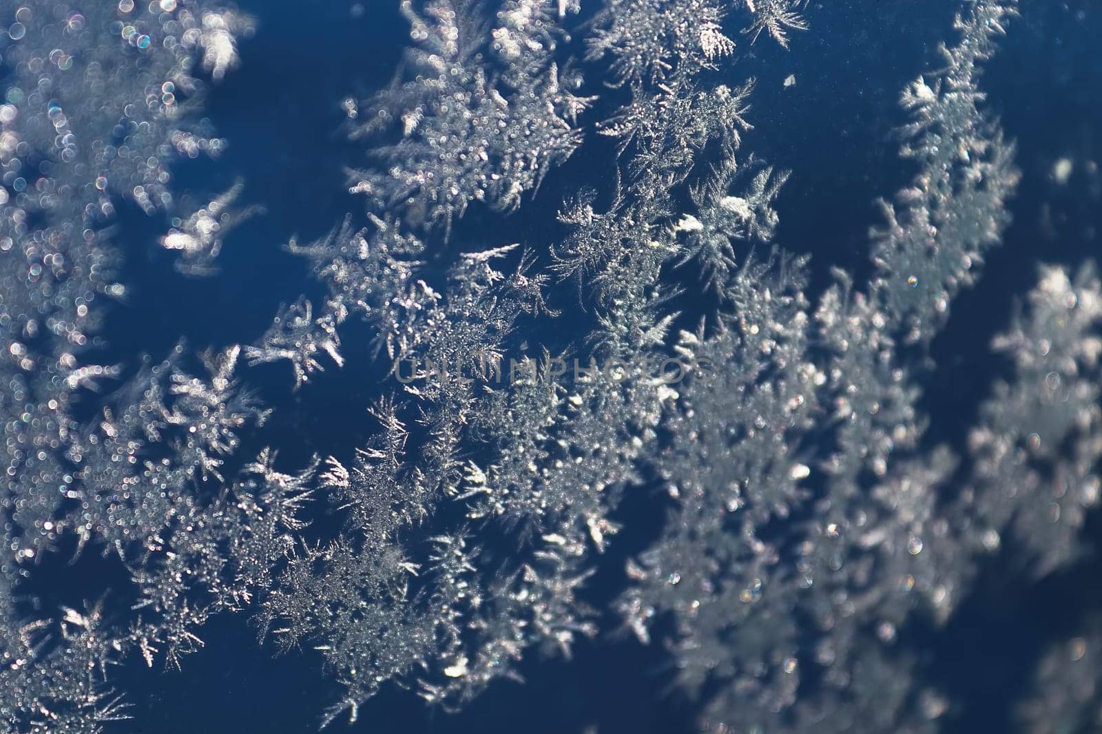 An abstract background with selective focus on ice crystals.
